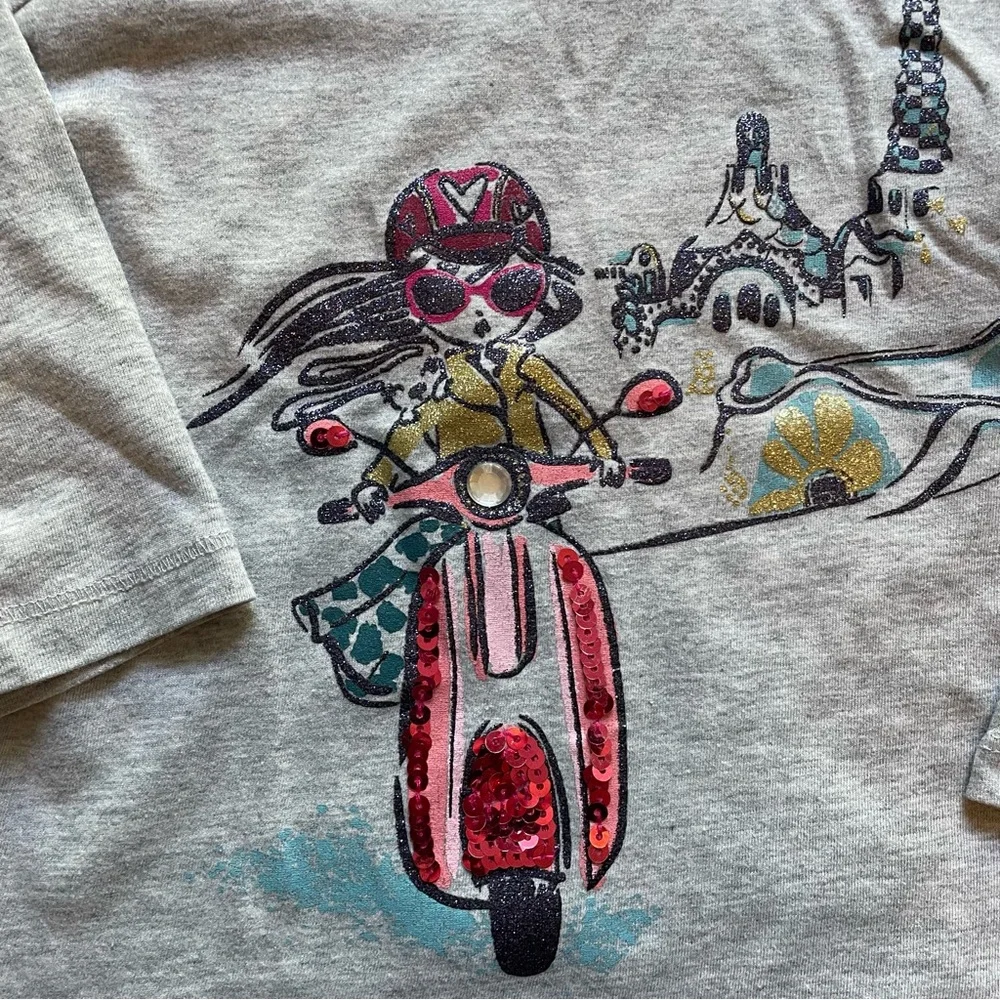 Gymboree Ready, Jet, Go Moto Girl Tee Size XS (4)